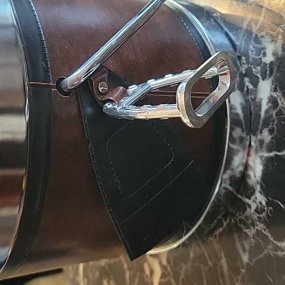 Seau à glace en cuir vintage - cuir-étain plastic leather pot wine cooler - Picture 4 of 8